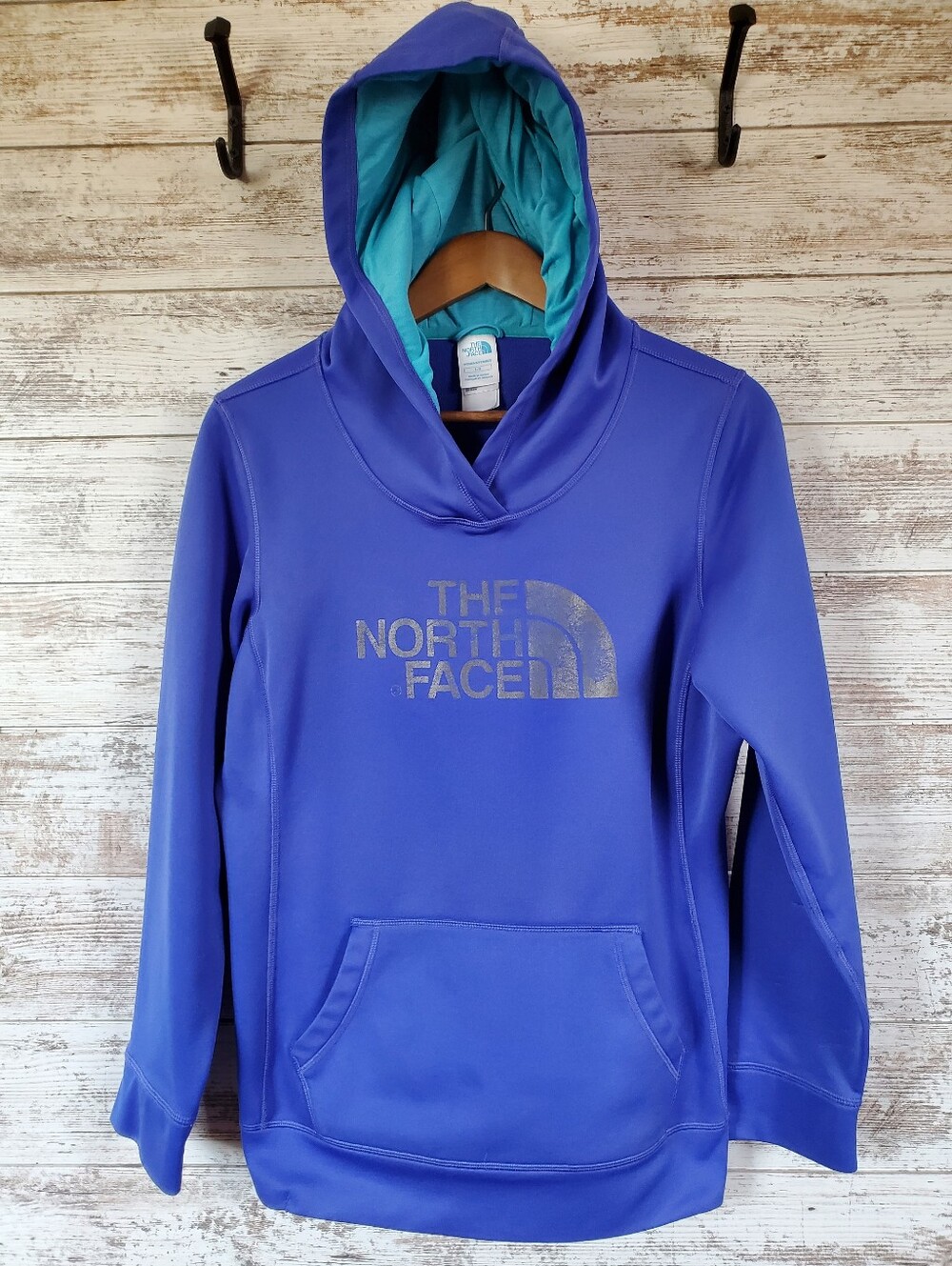 The North Face Half Dome Logo Pullover Hoodie Royal BlueTurquoise Fleece